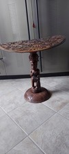 Afrikanischer Beistelltisch Massivholz Handarbeit,  dunkelbraun
