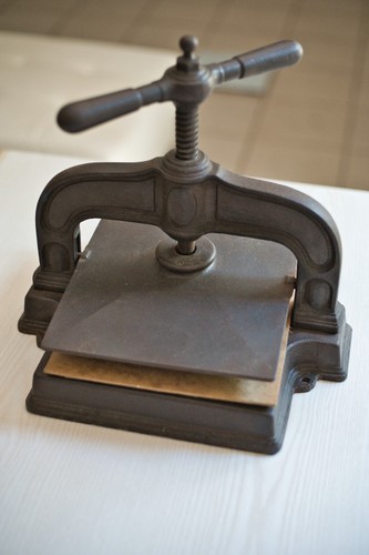 Antike buchbinderpresse - antike,