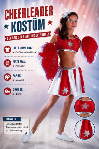 Cheerleader kostüm damen - cheerleader,