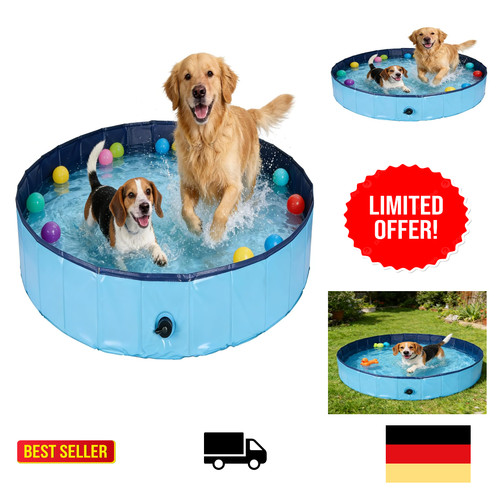 Faltbarer hundepool 120x30cm - hundepool,