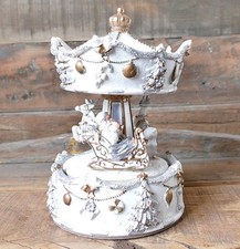 Spieluhr Karussell Spieldose Santa Claus Weihnachtsschlitten Rentiere Tannenbaum