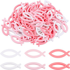 90 Stück Holz Fisch Deko