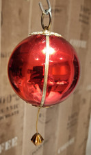 Weihnachtskugel rot gold schwer Glas 8 cm, Weihnachtsschmuck, vintage