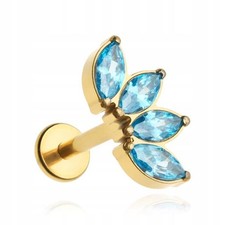 Labret Ohrring Gold Blaue