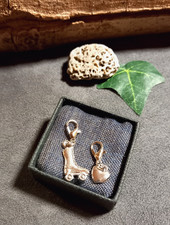 2 Charms Anhänger Roller Skate & Herz  Schmuck für Bettelarmband Karabiner (87)
