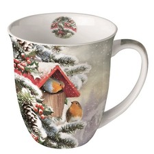 Tasse, Porzellantasse HOUSE WITH ROBINS | Rotkehlchen 0,4l Ambiente