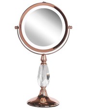 Schminkspiegel roségold doppelseitig drehbar LED Beleuchtung Vergrößerung Maury
