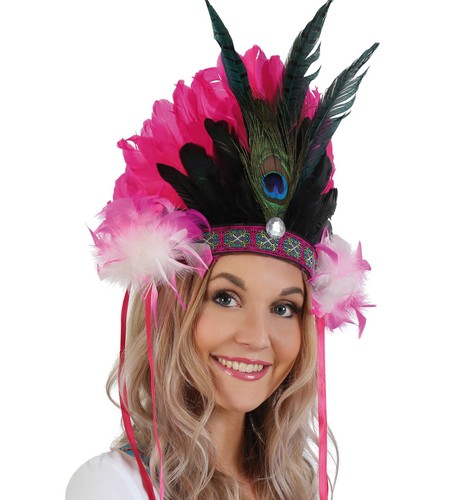 Samba feder kopfschmuck pink - samba, feder-kopfschmuck