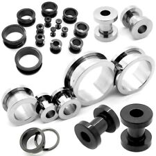 1 Paar Flesh Tunnel Ohr Plug Piercing Schraube 1,2 - 25 mm Dehner Expander Taper 