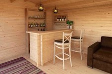 BAR für Gartenhaus 200x75 cm Gartenbar 44mm Theke BARELEMENT Hausbar LASITA MAJA