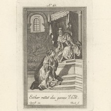 Bibel Altes Testament Esther Königin Ester Weltgeschichte Orig Kupferstich 19 Jh