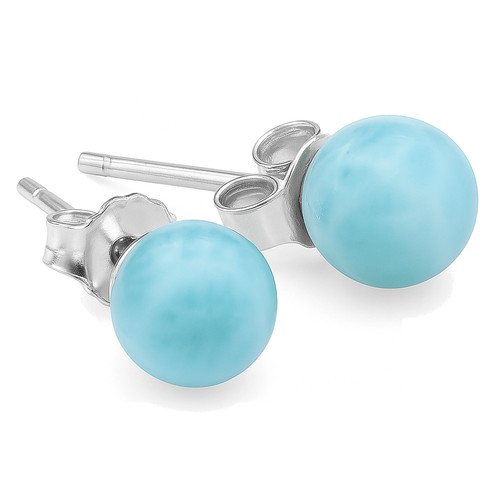 Larimar ohrstecker kugel - larimar,