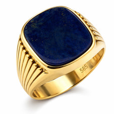 14K 585 Gold Lapis Lazuli Ring
