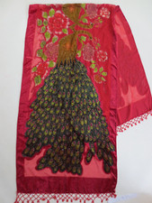 Samt-Schal Perlen Stickerei