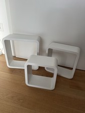 3x Wandregal Regale Bücherregal Hängeregal MDF Büroregal Schweberegal Weiß