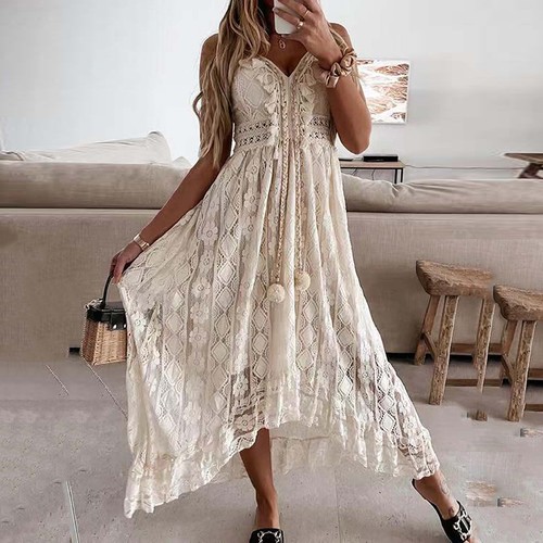 Damen sommer boho spitze - sommer,