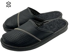 ✅ Herren Leder Winter warme Hausschuhe Schafwolle Pantoffeln Schaffell bis Gr.48