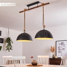 Vintage Pendel Leuchte Hänge Lampe Seil Ess Wohn Schlaf Raum Beleuchtung schwarz