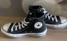 Platform Converse Hightop Gr.36,5 Echtleder Schwarz