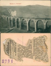 Ansichtskarte Hetzdorf-Flöha (Sachsen) Dampflokomotive auf dem Viadukt 1906