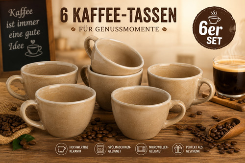 Kaffeetassen 6er set - kaffeetassen,