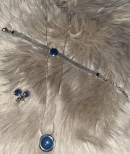 SKAGEN Schmuckset*Sea Glass Blau*Edelstahl*Halskette, Armband, Ohrringe*TOP