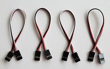 4 Stück Kabel 150mm/15cm Servokabel Steckerbuchse zu Steckerbuchse JR/Futaba 