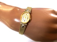 Art Deco Swiss Hamilton Damenuhr Armbanduhr gelbgold 1/20 10 K GF Diamanten