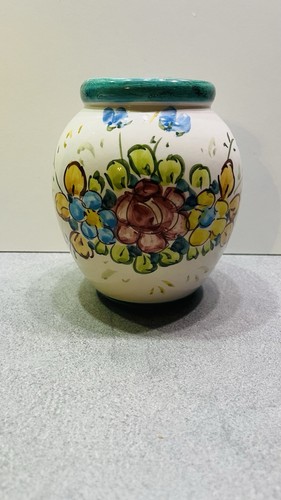 Vintage keramikvase handbemalt - keramikvase,