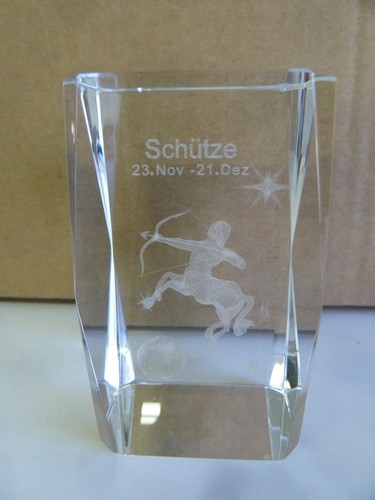 Kristallquader mit lasergravur - mit,