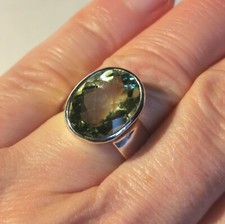 Ring Prasiolith, grüner