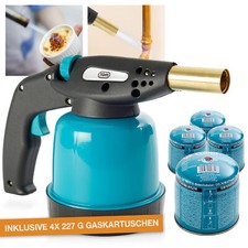 Lötbrenner Bunsenbrenner Set 4x 190g Gas Kartuschen Creme Brule Butan Brenner