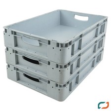 3x Silverline Eurobox 600x400x120mm Lager Box Kiste Stapelbar 20KG 