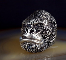 Ring Silber 925 Affe Perlmutt Zahn 20,5 mm plastisch - attraktiv & markant