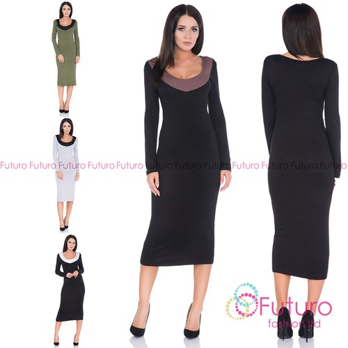 Bodycon midikleid damen abend - bodycon-midikleid,