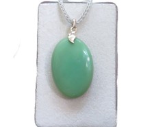 Chrysopras Cabochon Anhänger mit Kralle Nr. 5087