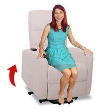 B-Ware Fernsehsessel MCW-K62, Relaxsessel, Metall Cord creme-weiß