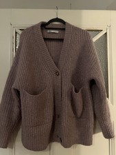 Dicke Oversize Strickjacke Zara Größe S flieder Alpaka + Wolle