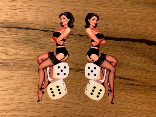 Girl aufkleber pinup 50th - 2x,