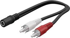 20cm Audio/Video-Anschlußkabel 2x Cinch-Stecker an 3,5mm Klinken-Kupplung