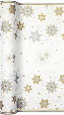 Tischläufer Stars and Swirls silber Tischband Winter Weihnachten Läufer 500x40cm