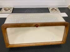 * BROTKASTEN WÄCHTERSBACH KERAMIK HOLZ EINFASSUNG 30ER 40ER VINTAGE DRGM DEUTSCH