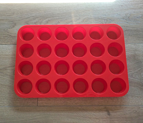 Rote silikon muffinbackform - rote,
