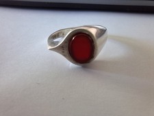 extravaganter Silberring, 835er vintage Ring mit Karneol - Modernist, GGP
