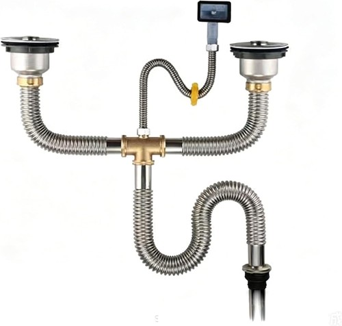 Form doppelsiphon edelstahl - u-form,