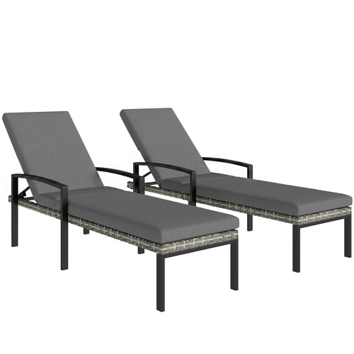 2er set sonnenliege polyrattan - 2er,