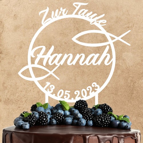 Acryl cake topper zur - zur, taufe