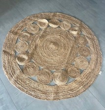 Teppich Natur Boho Jute rund