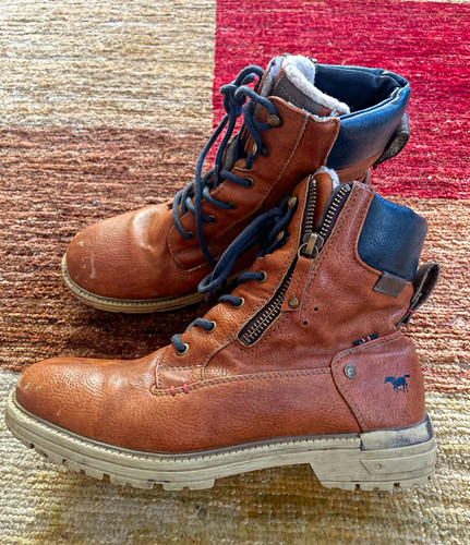 Mustang leder stiefelette - mustang,