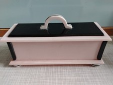 Art Deco Deckeldose Bakelit rosé-schwarz wahrscheinlich England selten